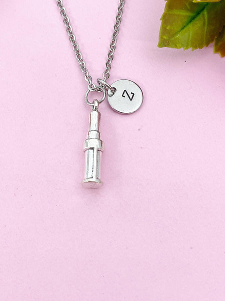 Lipstick Charm Silver Necklace, N6214