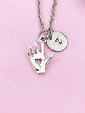 Hand with Heart Charm Silver Necklace, N6215
