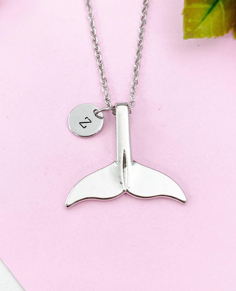 Whale Tail Charm Silver Necklace, N6218