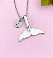 Whale Tail Charm Silver Necklace, N6218