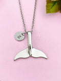 Whale Tail Charm Silver Necklace, N6218