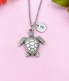 Sea Turtle Charm Silver Necklace, N6228
