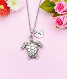 Sea Turtle Charm Silver Necklace, N6228