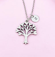Tree with Heart leaf Charm Silver Necklace, N6233