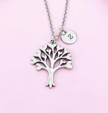Tree with Heart leaf Charm Silver Necklace, N6233
