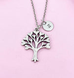 Tree with Heart leaf Charm Silver Necklace, N6233