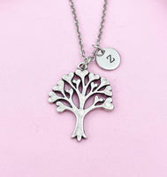 Tree with Heart leaf Charm Silver Necklace, N6233
