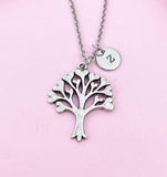 Tree with Heart leaf Charm Silver Necklace, N6233