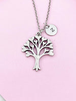 Tree with Heart leaf Charm Silver Necklace, N6233