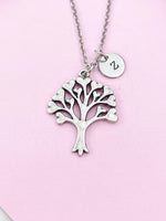 Tree with Heart leaf Charm Silver Necklace, N6233