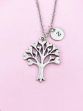 Tree with Heart leaf Charm Silver Necklace, N6233
