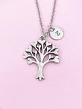 Tree with Heart leaf Charm Silver Necklace, N6233