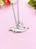 Blue Whale Charm Silver Necklace, N6236