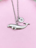 Blue Whale Charm Silver Necklace, N6236