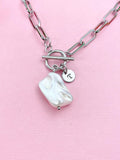 Natural Freshwater Shell Paperclip Toggle Clasps Necklace, N6059A