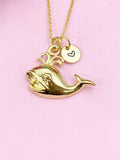 Whale Charm Gold Necklace, Sea Fish, N6251
