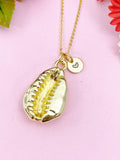 Cowrie Shell Charm Gold Necklace, Large Cowrie Shell, N6253