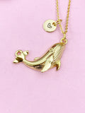 Blue Whale Charm Gold Necklace, N6254