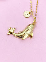 Blue Whale Charm Gold Necklace, N6254