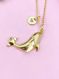 Blue Whale Charm Gold Necklace, N6254