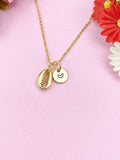 Cowrie Shell Charm Gold Necklace, Sea Shell, N6258