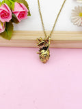 Anatomy Human Heart Charm Gold Necklace, N1785