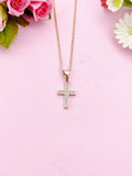 Cross Necklace, Rose Gold Cross Charm, N6755A