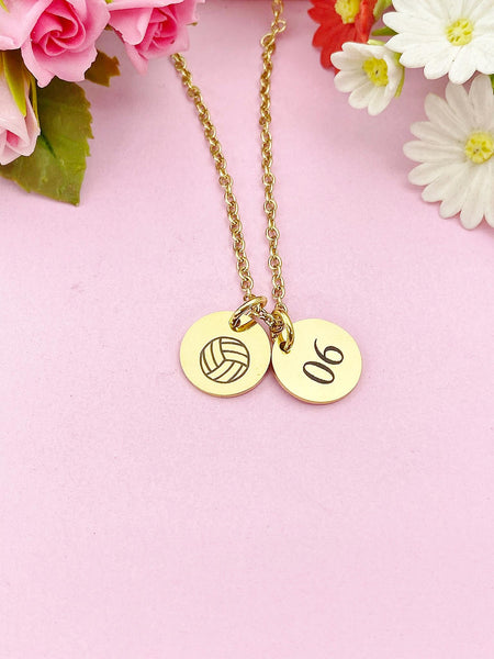 Gold Water Polo Necklace Bracelet Keychain Optional, Best Christmas Gifts, Personalized Customized Monogram Jewelry, D210