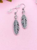 Silver Feather Charm Earrings, N947