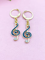 Gold Music Note Charm Earrings, N3355