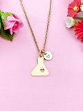 Gold Beaker Charm Necklace, Gifts for Researcher, N4186