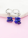 Lapis Lazuli Earrings, Natural Lapis Lazuli Gemstone Jewelry, Silver Option, N5881S