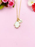 Gold Hamsa Necklace, Opal Hamsa Charm, White Imitation Opal Charm, Personalized Gift, N1484-A
