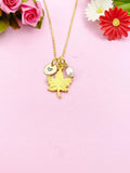 Gold Maple Leaf with Pearl Charm Necklace, N5142P