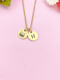 Gold Snare Drum Charm Necklace, Music Instrument School Marching Band Gifts Idea, D432A
