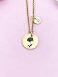 Chrysanthemum Flower Gold Charm Necklace, N3835
