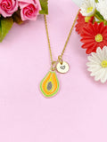 Papaya Charm Gold Necklace, Fruit Foodie Jewelry Gift, N6261