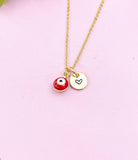 Evil Eye Gold Necklace, Red Evil Eye, N6263R