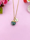 Ruby in Zoisite Gold Necklace, Natural Ruby in Zoisite Gemstone Jewelry, N6264