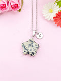Dalmatian Jasper Star Charm Silver Necklace, Natural Dalmatian Jasper Gemstone Jewelry, N6280