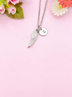 Angel Wings Charm Silver Necklace, Guardian Angel Jewelry, Tarnish Resistant Stainless Steel Wing Pendants, N6284