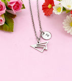 Paper Plan Charm Necklace, Tarnish Resistant Stainless Steel Paper Plan Pendants, N6295