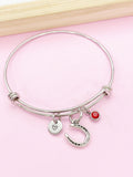 Horsshoe Charm Bracelet, Horse Lover Jewelry, N6207B
