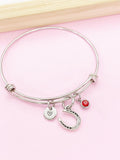 Horsshoe Charm Bracelet, Horse Lover Jewelry, N6207B