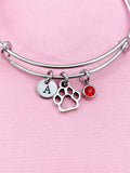 Silver Pet Paw Print Charm Bracelet, N155B