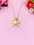 Gold Poodle Dog Charm Necklace Pet Lover Gift, N496A