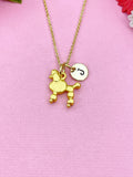 Gold Poodle Dog Charm Necklace Pet Lover Gift, N496A