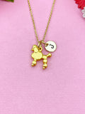 Gold Poodle Dog Charm Necklace Pet Lover Gift, N496A
