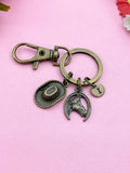 Cowboy Keychain, Bronze Cowboy Hat Charm Keychain, Horse Charms, Cowboy Hat, Cowgirl Keychain, N2309