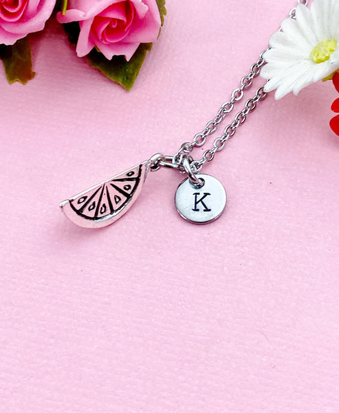 Silver Lemon Slice Necklace, N162B